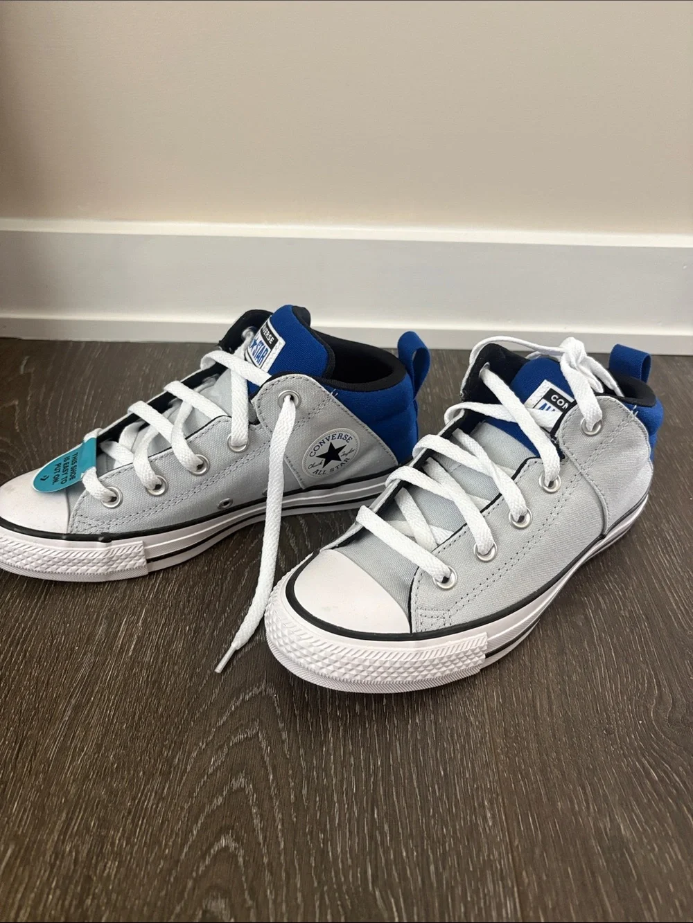 Converse Kids Gray and Blue Low-Top Sneakers